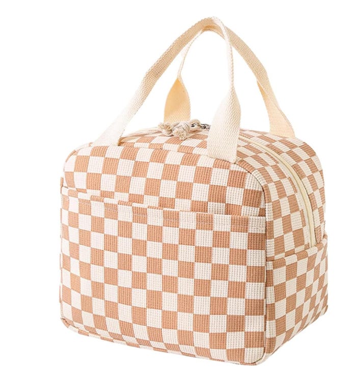 Generico Borsa Pranzo Personalizzabile in Velluto a Coste, Borsa Termica Isolata con Ricamo, Design Bicolore, per Scuola e Ufficio, Multicolore (rosa Generico Borsa Pranzo Personalizzabile in Velluto a Coste, Borsa Termica Isolata con Ricamo, Design Bicolore, per Scuola e Ufficio, Multicolore (rosa