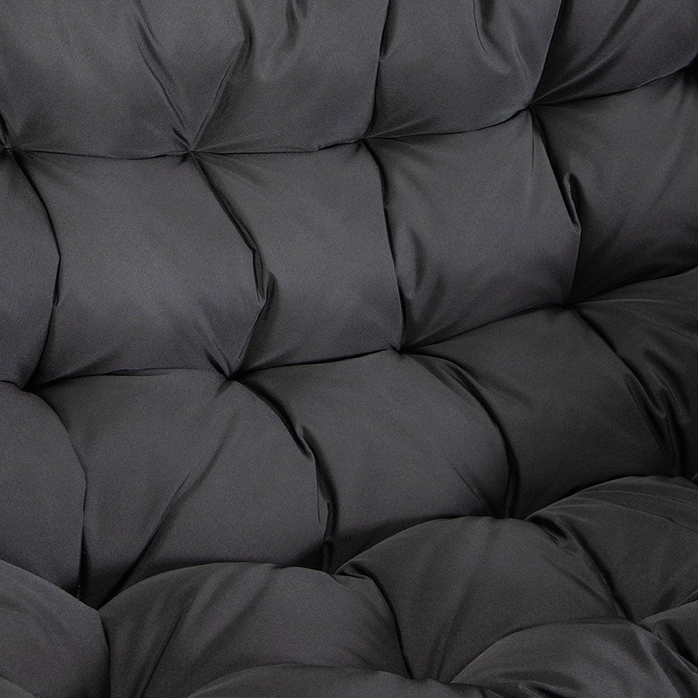 HOME DELUXE Fauteuil suspendu LOMA – Pliable, 2 places en noir| Panier suspendu, chaise suspendue, meubles de jardin, balancelle - 6