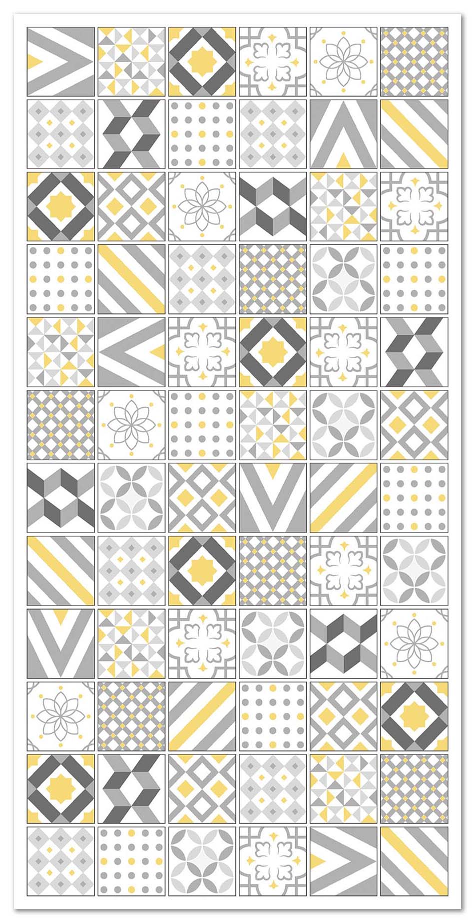 Panorama alfombra vinílica hidráulica love amarillo 40x80 cm - alfombra cocina vinilo - alfombra salón antideslizante e ignífuga