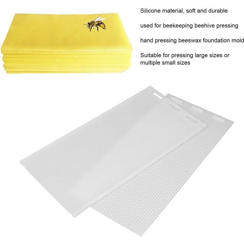 (Bleu)Moule en Feuille de Cire d'abeille, Feuilles de Cire d'abeille Flexibles en Silicone, Presse à Gaufrer pour Bougies, équipement D'apiculture - 3
