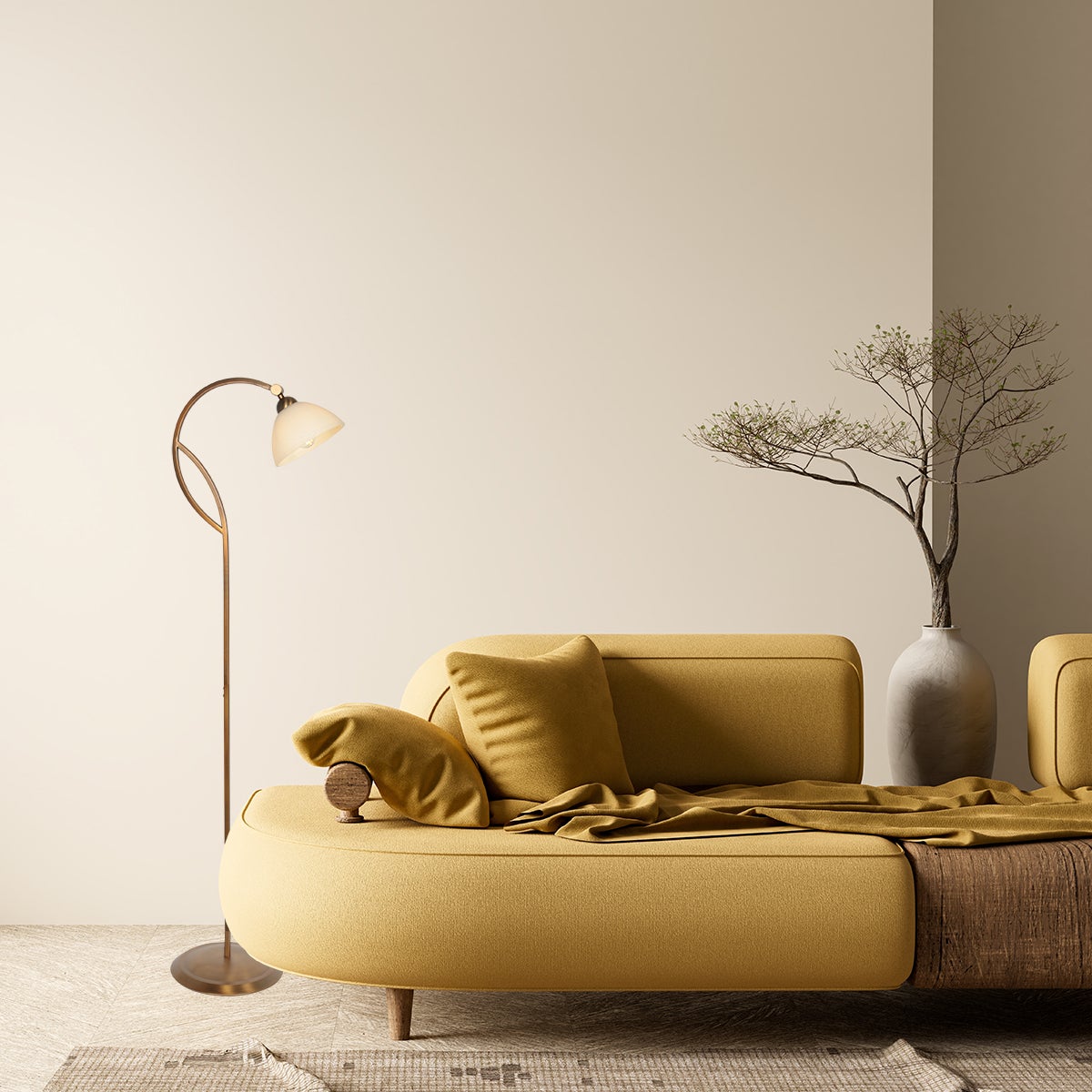 Steinhauer - lampada da terra - Anthea - bronzo - vetro metallo - lampada di design - E27 - 4330BR - 3