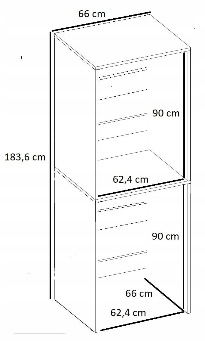 Szafka nad pralkę i na suszarkę TS artisan szafka łazienkowa słupek regał - 3
