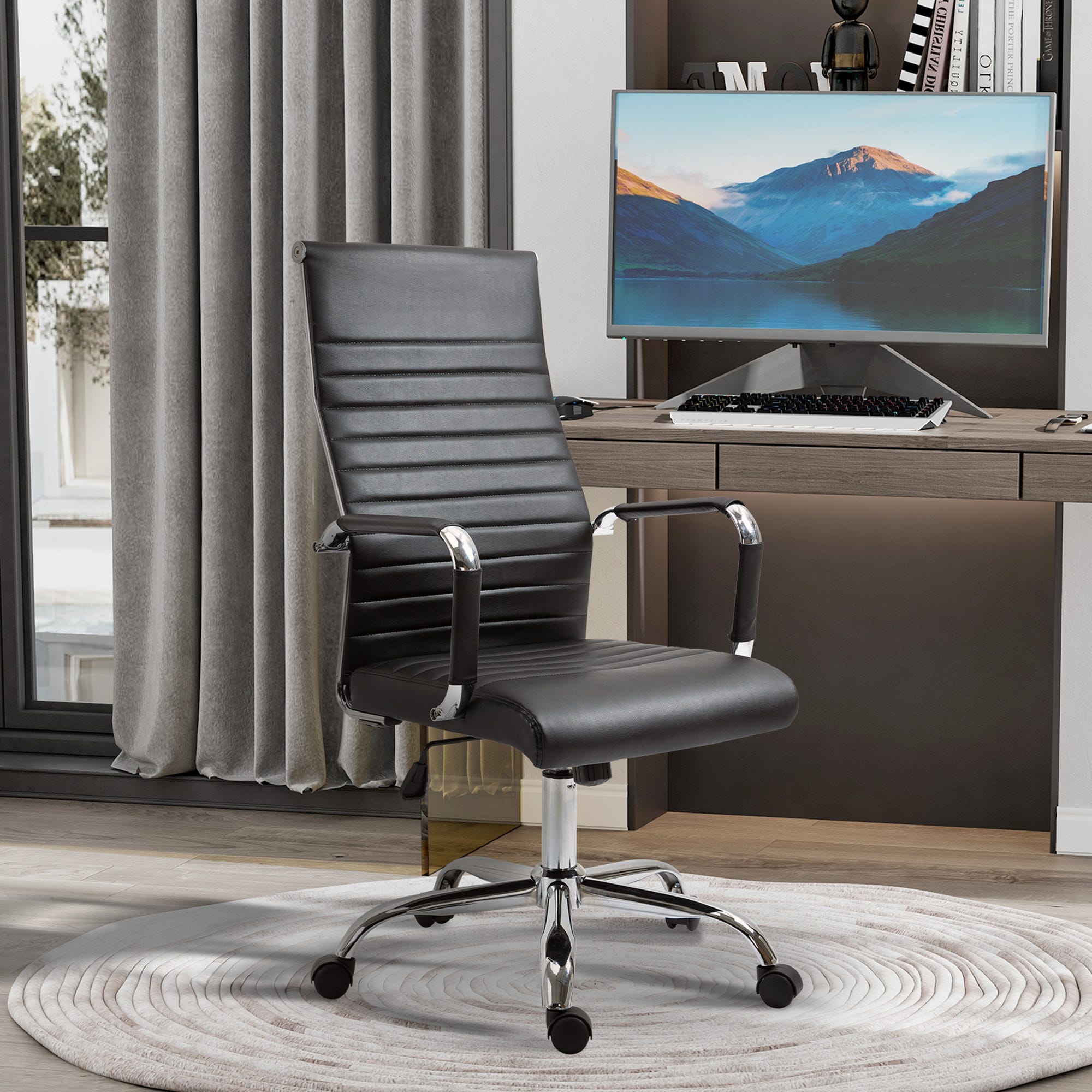 Sedia Da Ufficio Ergonomica Girevole: Poltrona Da Lavoro Con Schienale Regolabile E Supporto Lombare. Comoda E Moderna, Perfetta Per Casa O Ufficio Per Lunghe Ore Davanti Al Computer.