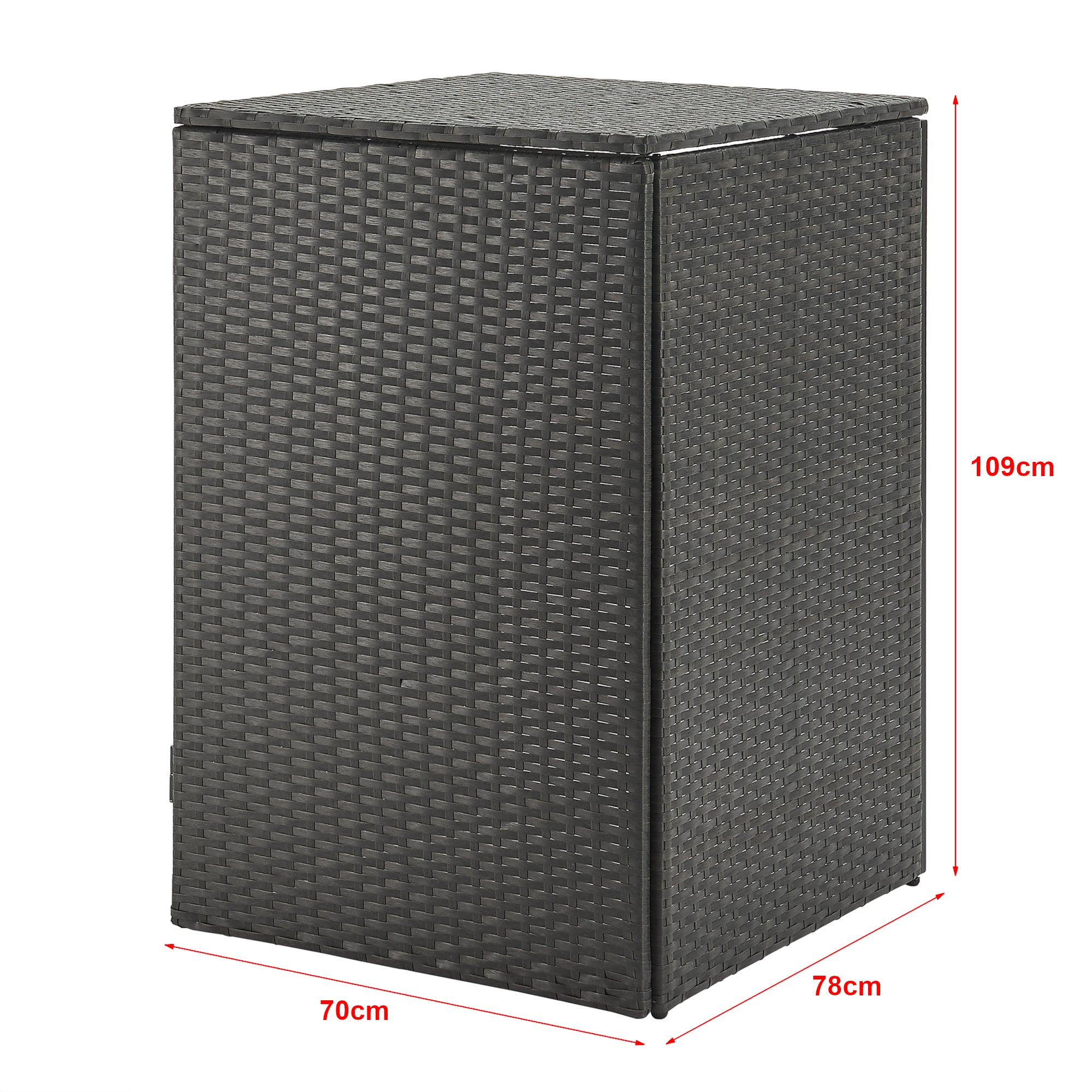 Cache poubelle Widnau pour 1 conteneur avec revêtement polyrotin 109 x 70 x 78 cm [en.casa] - 3