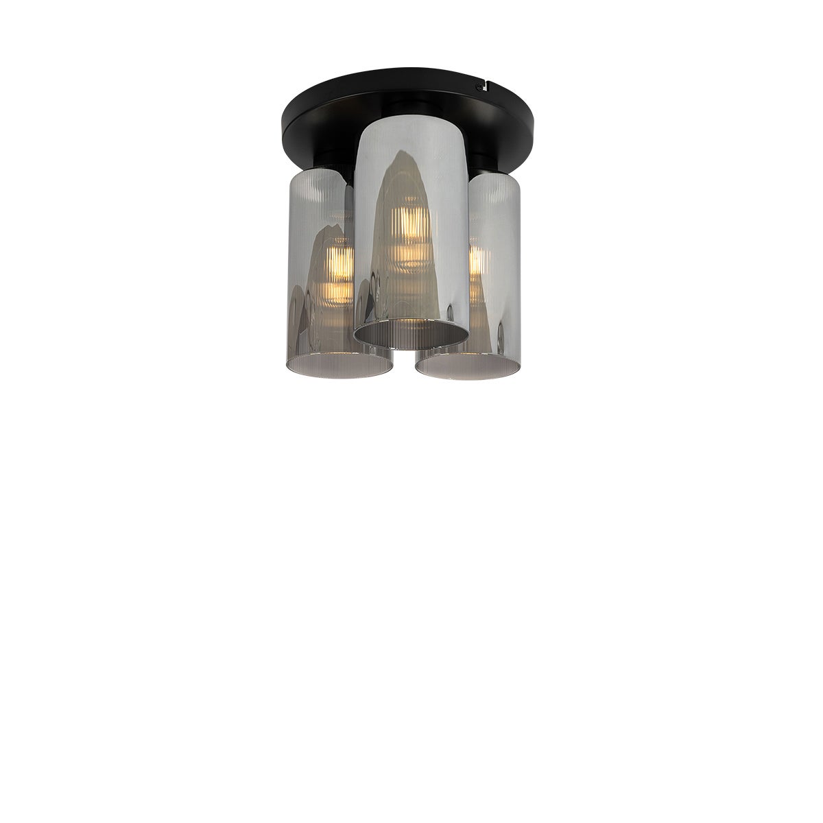 Qazqa artdeco plafon - Laura - szary, okrągły, max. 40w, kompatybilny z żarówką LED, e27, 28cm oświetlenie wewnętrzne