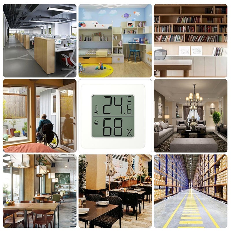 Thermomètre d'intérieur, hygromètre numérique, thermomètre d'ambiance pour la maison, moniteur de température et d'humidité pour serre, blanc - 6