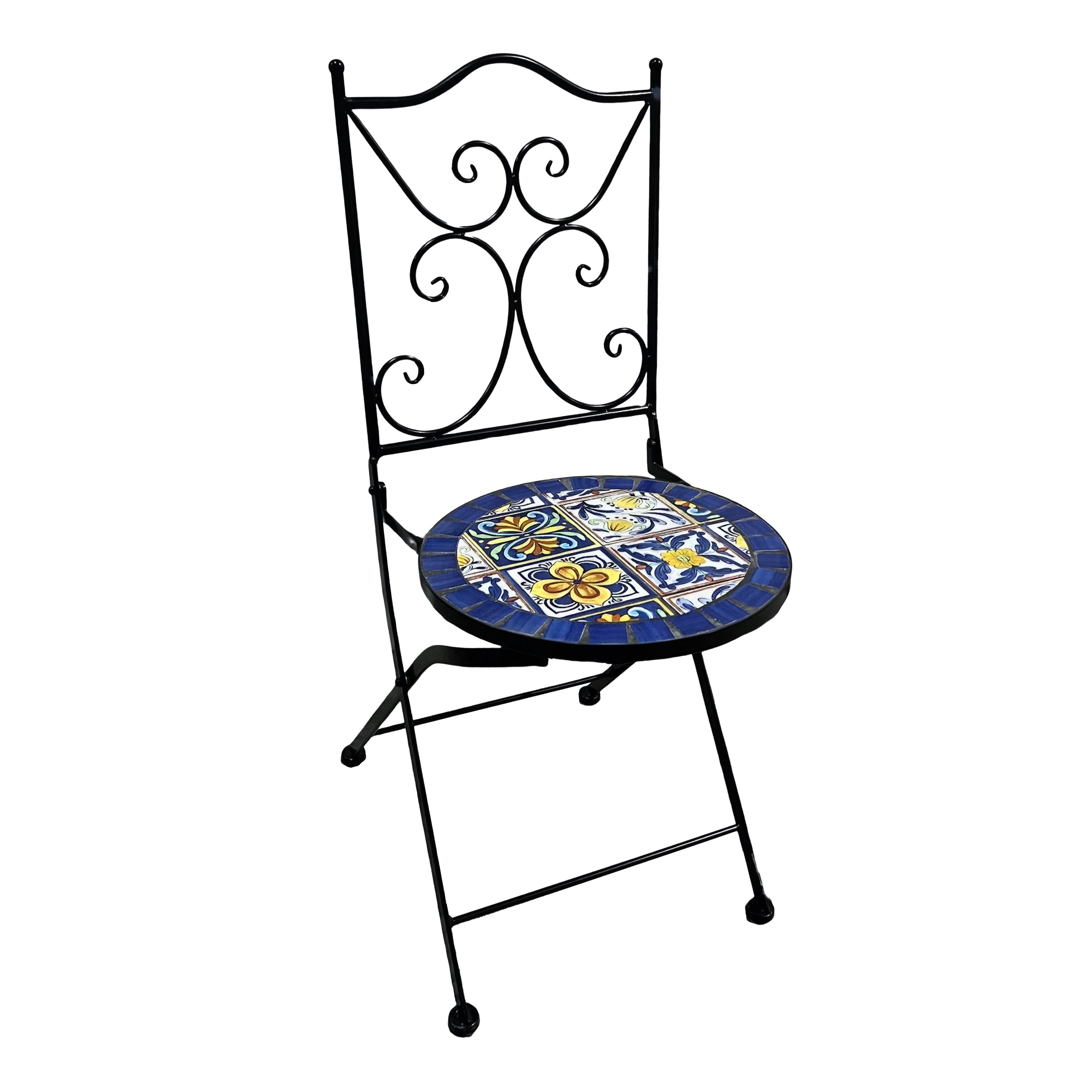 Axi Camilla Table Et Chaise Bistrot, Ensemble Jardin Extérieur, Mosaique Bleu Mediterrannéen - Pour Jardin/Balcon/Terrasse - 6