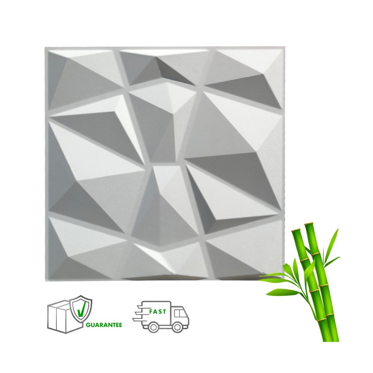 ZESTAW DIAMOND-BIT paneli z naturalnego włókna bambusowego 100%, 10 metrów kwadratowych - 40 paneli 50x50 cm.