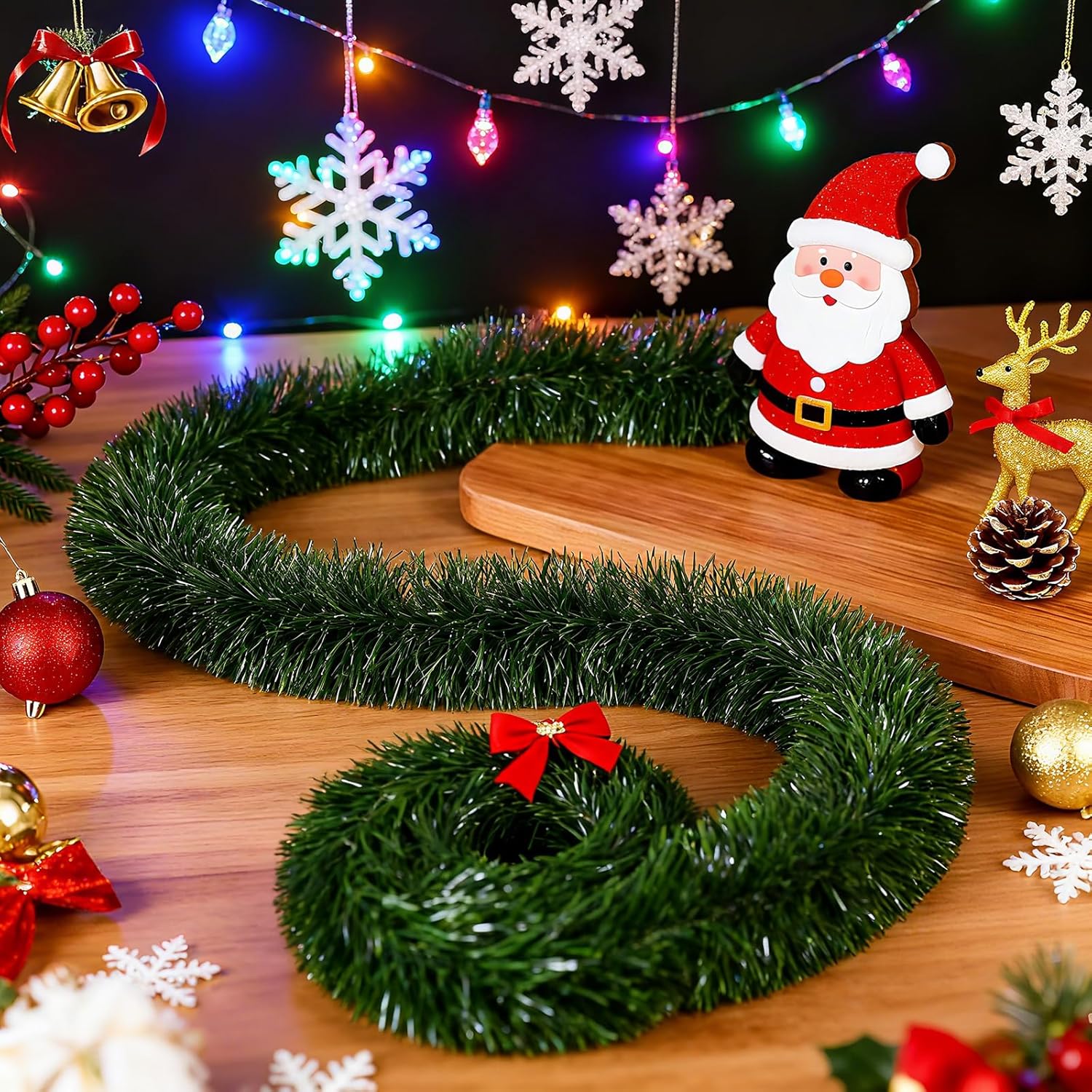 15M Guirlande Sapin de Noel Artificiel , Réaliste Imitation Sapin De Noël Décoration pour Chambre Porte Mur Fenêtre Cheminée - 2