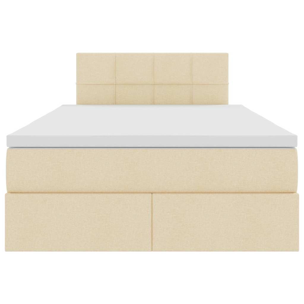 Lit avec rangement et matelas, velours, crème, pour la chambre, 120 × 200 cm - 7
