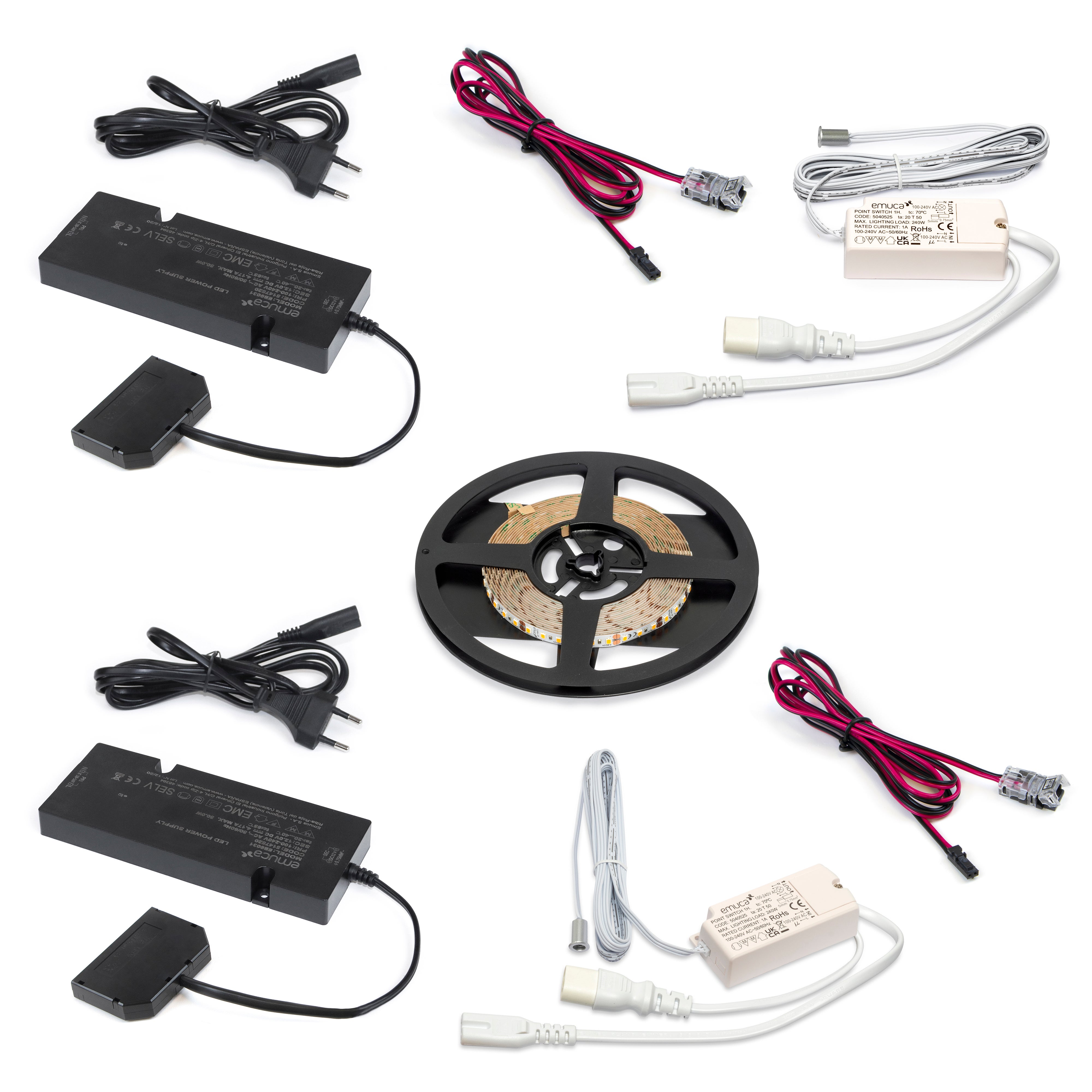 Emuca Kit de Bande LED Lynx Premium 9.6W/m IP20, longueur 5m, avec ...