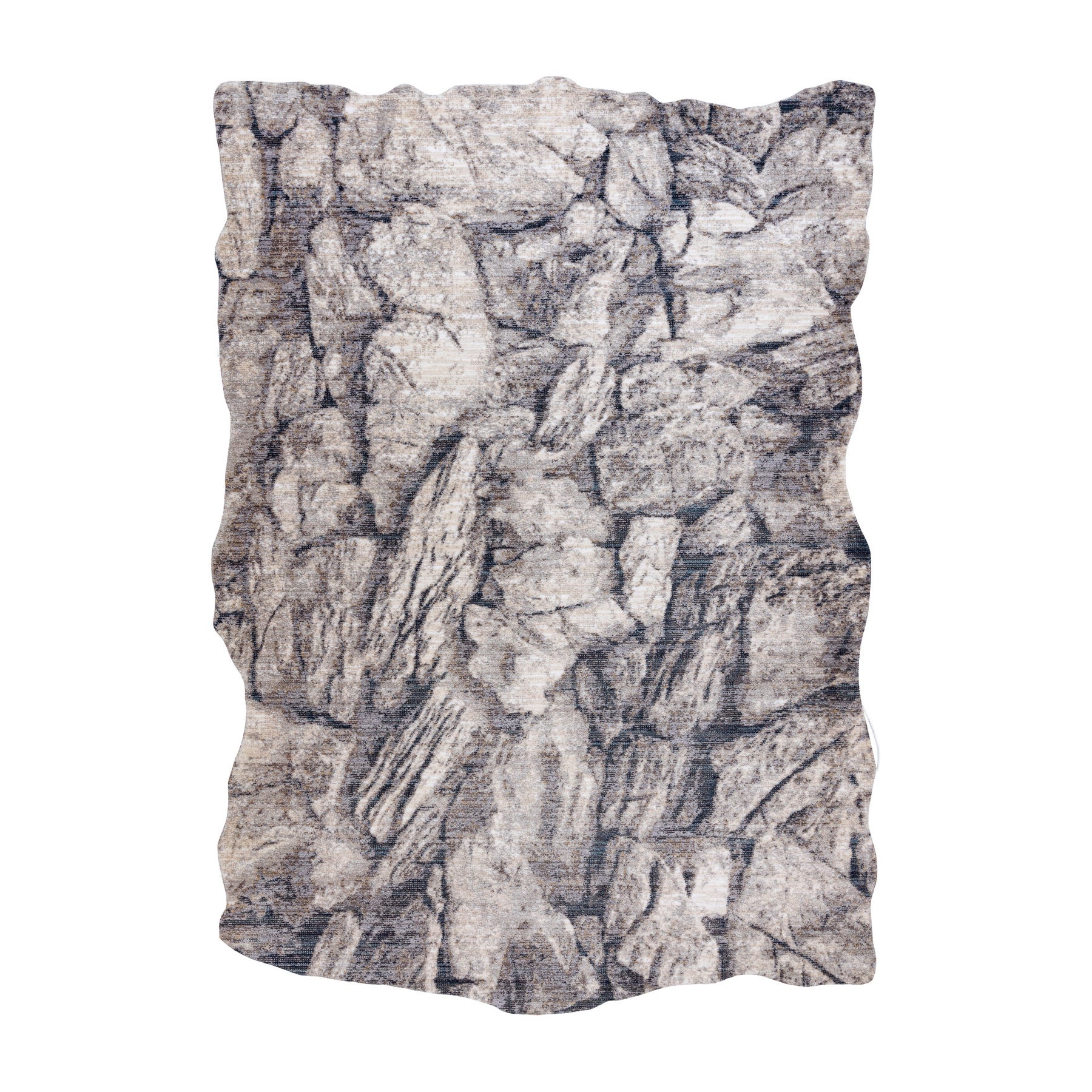 Dywan TINE 75417A Skała, kamień - nowoczesny, nieregularny kształt krem / szary 195x290 cm