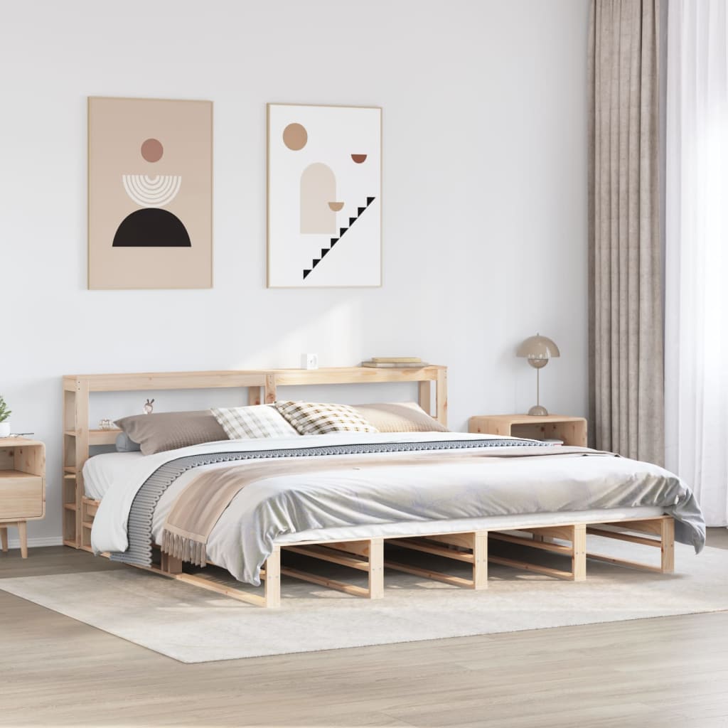 Rama łóżka bez materaca, 200x200 cm, lite drewno sosnowe vidaXL