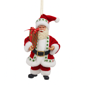 Adorno navideño colgante de Papá Noel de 18 cm (con caja de regalo