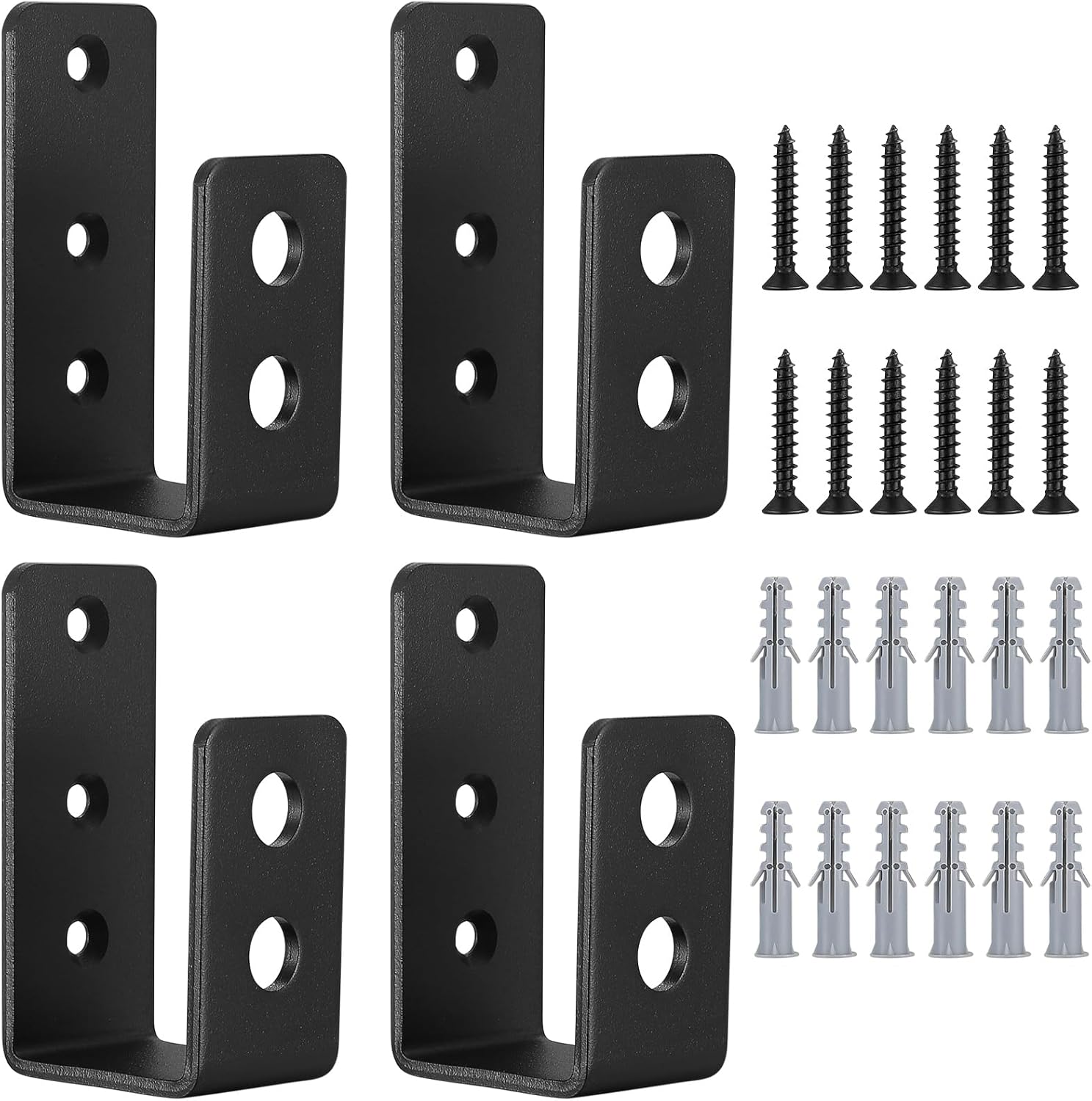 Juego De 4 Soportes Ajustables De Acero Para Canal De 1.6 Cm
