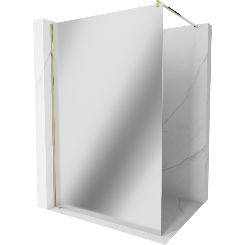 Mexen Kioto ścianka prysznicowa Walk-in 120 x 200 cm, lustro 8 mm, złota - 800-120-101-50-50