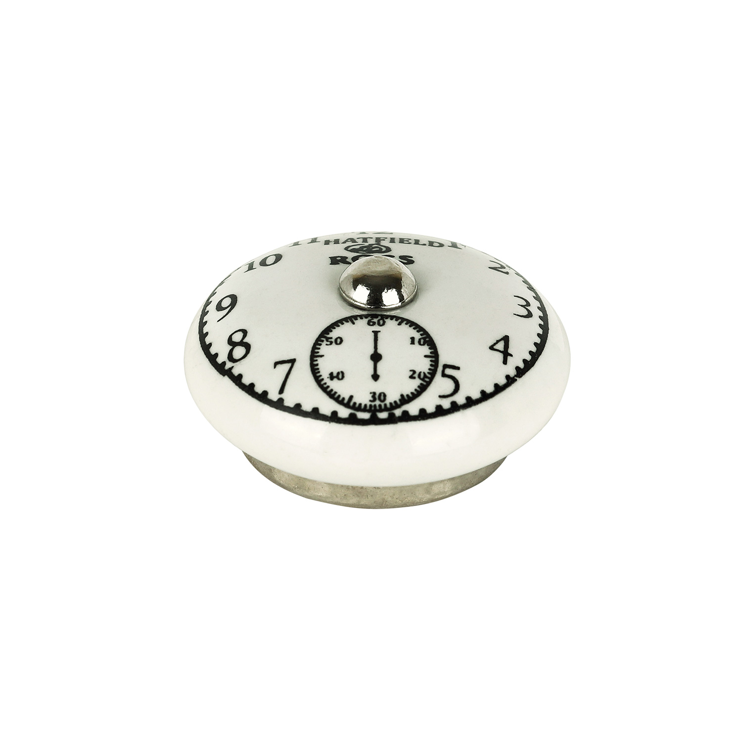 Bouton de meuble CLOCK, Porcelaine blanc Ø35 mm - 4