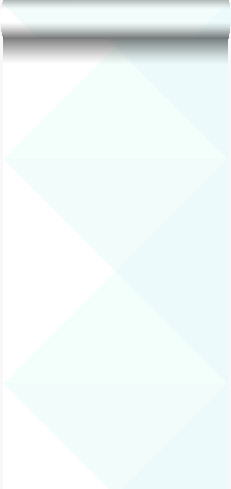 Papel pintado grandes triángulos blanco mate y verde menta pastel claro - 53 cm x 10.05 m - origin wallcoverings