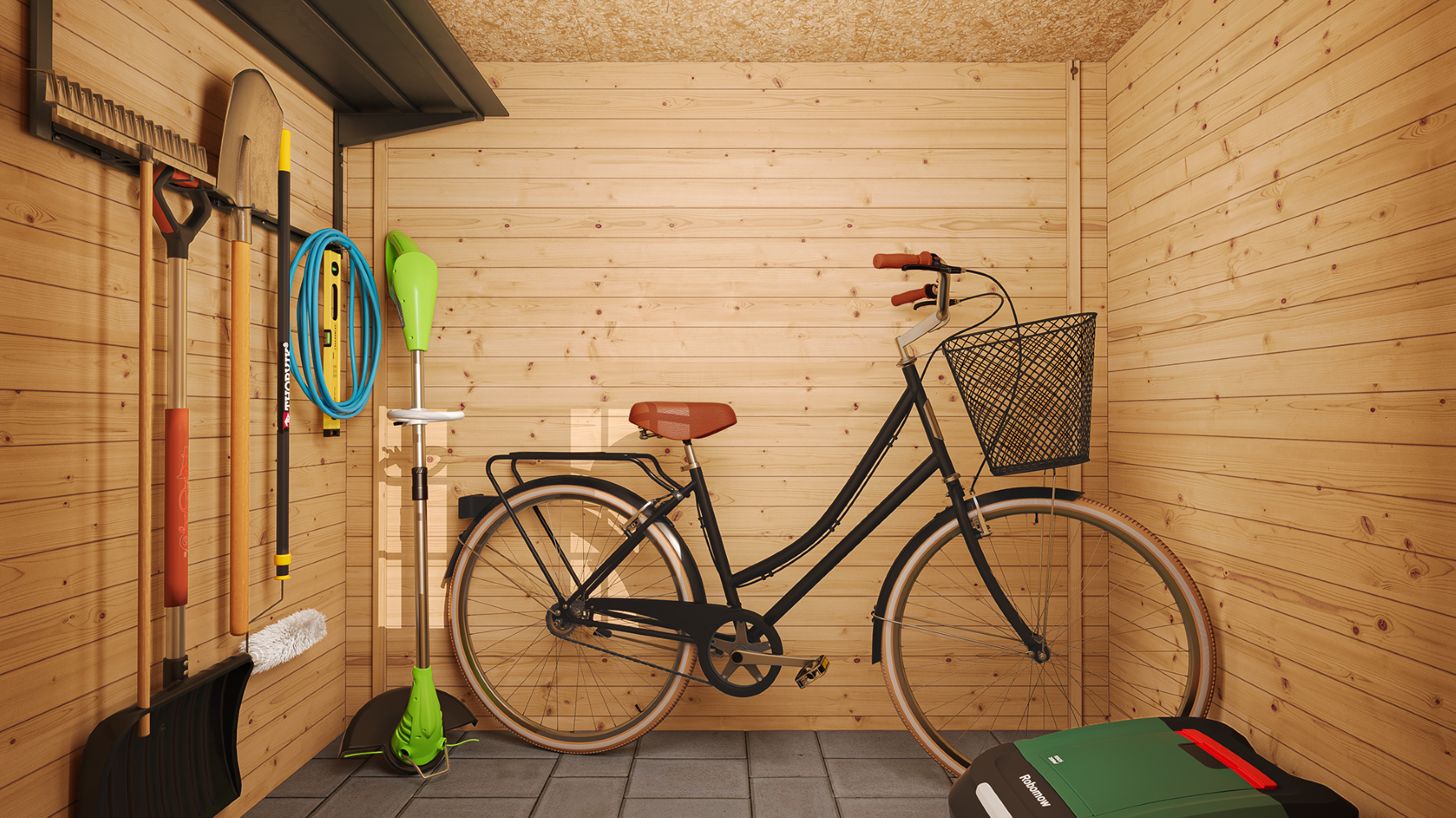 Abri de jardin en bois - Stockage extérieur l239xL142xH200cm/2.63 m2 - Petit abri à outils, Local à vélos - Toit imperméable, fenêtres - TIMBELA M310 - 8