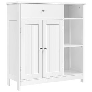 Armoire Rangement Yaheetech 81x81cm - 4 Tiroirs + Placard, Blanc, Multi-usage