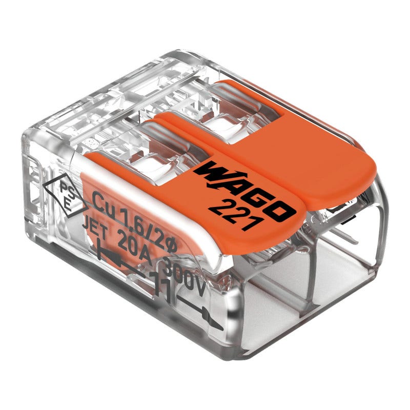 Złączki WAGO Compact przezroczyste 4 mm² 2 przewody
