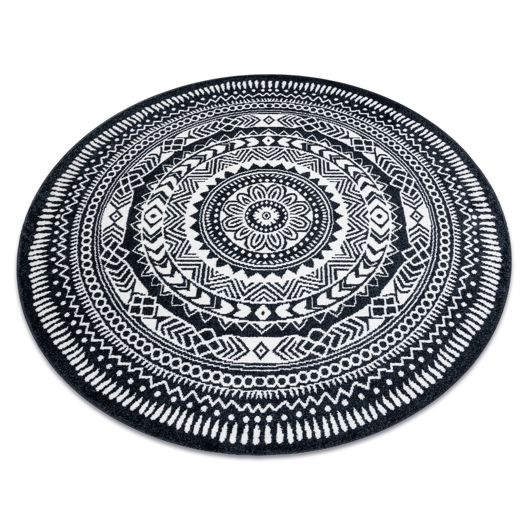 Dywan FUN Napkin serweta koło - czarny koło 140 cm