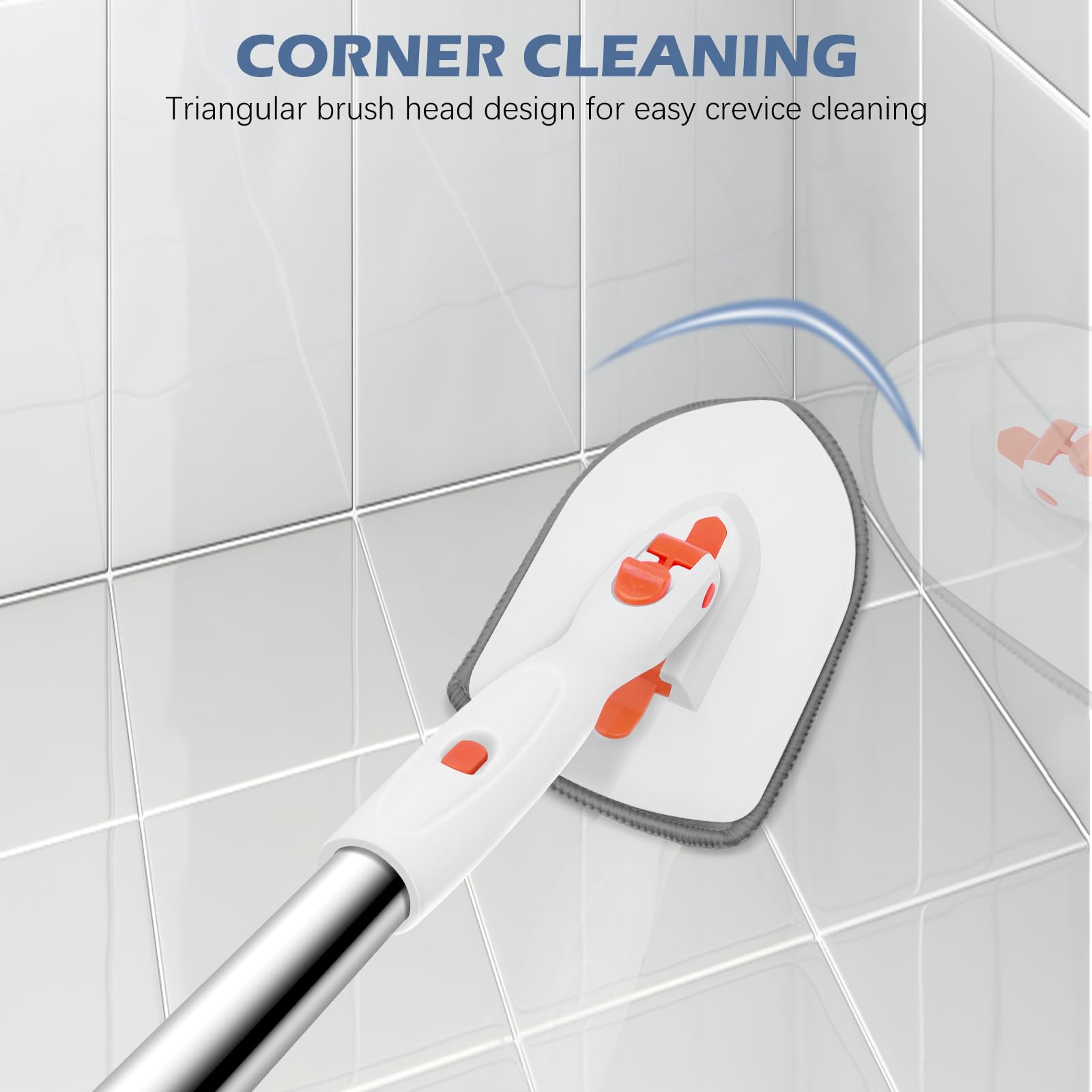 Brosse de terrasse, brosse de nettoyage pour baignoire, extensible de 60 à 133 cm, pour salle de bain, sols et baignoires. - 4