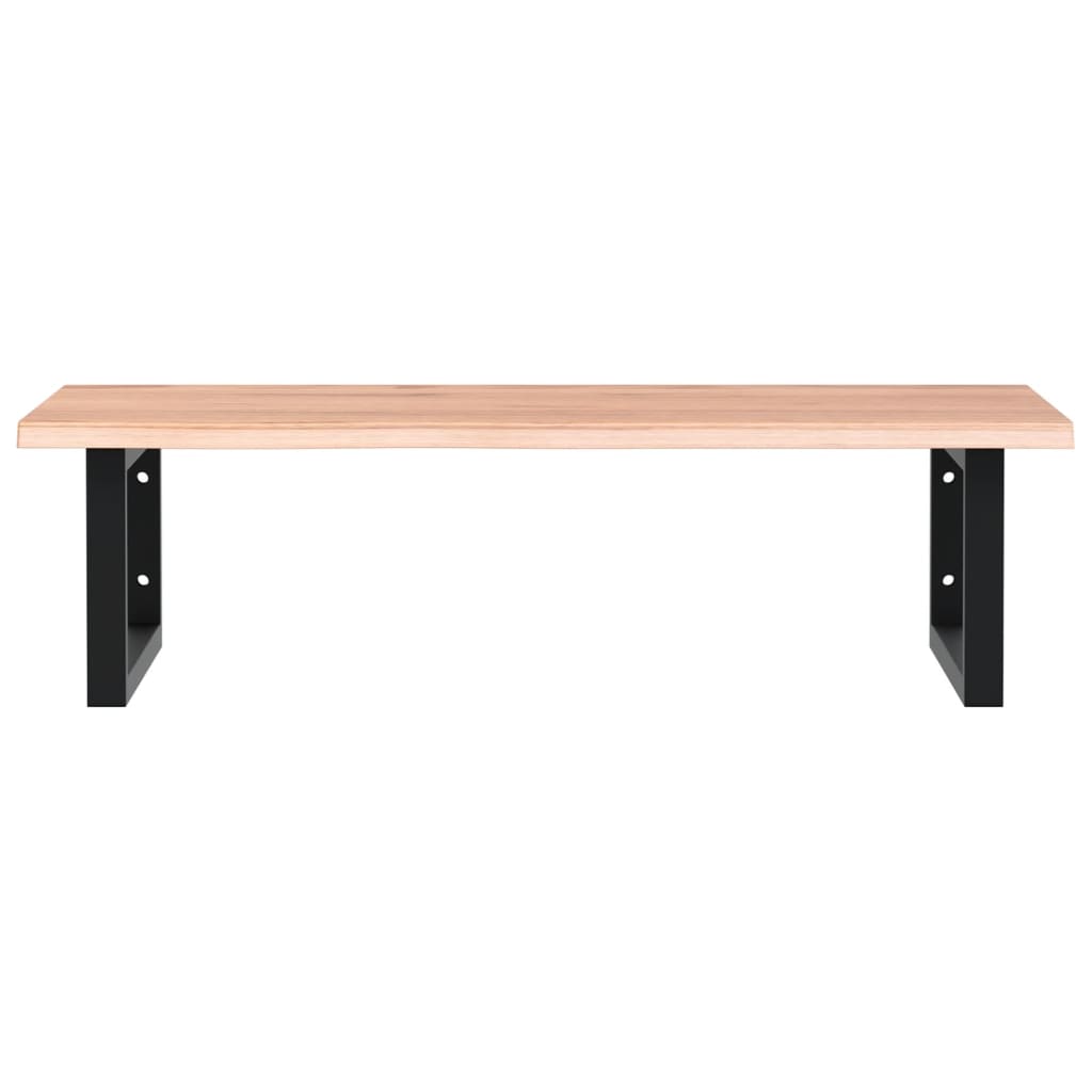 Maison Exclusive - Ripiano a Parete per Lavabo in Acciaio e Massello di Rovere - 4