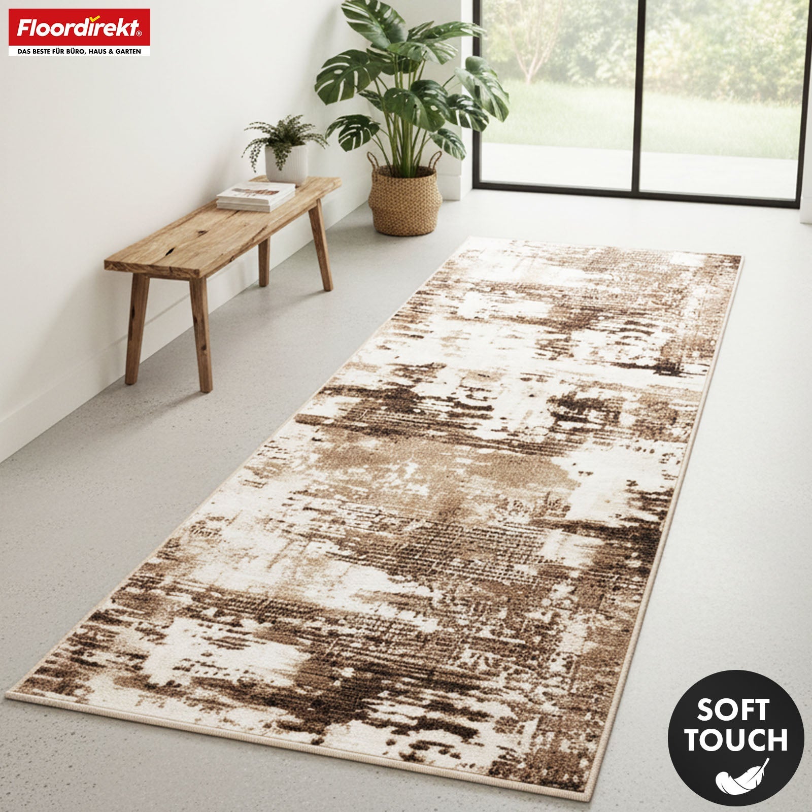 Tapis couloir Ravena pour sublimer vos espaces, Marron, 80 x 350 cm - 2