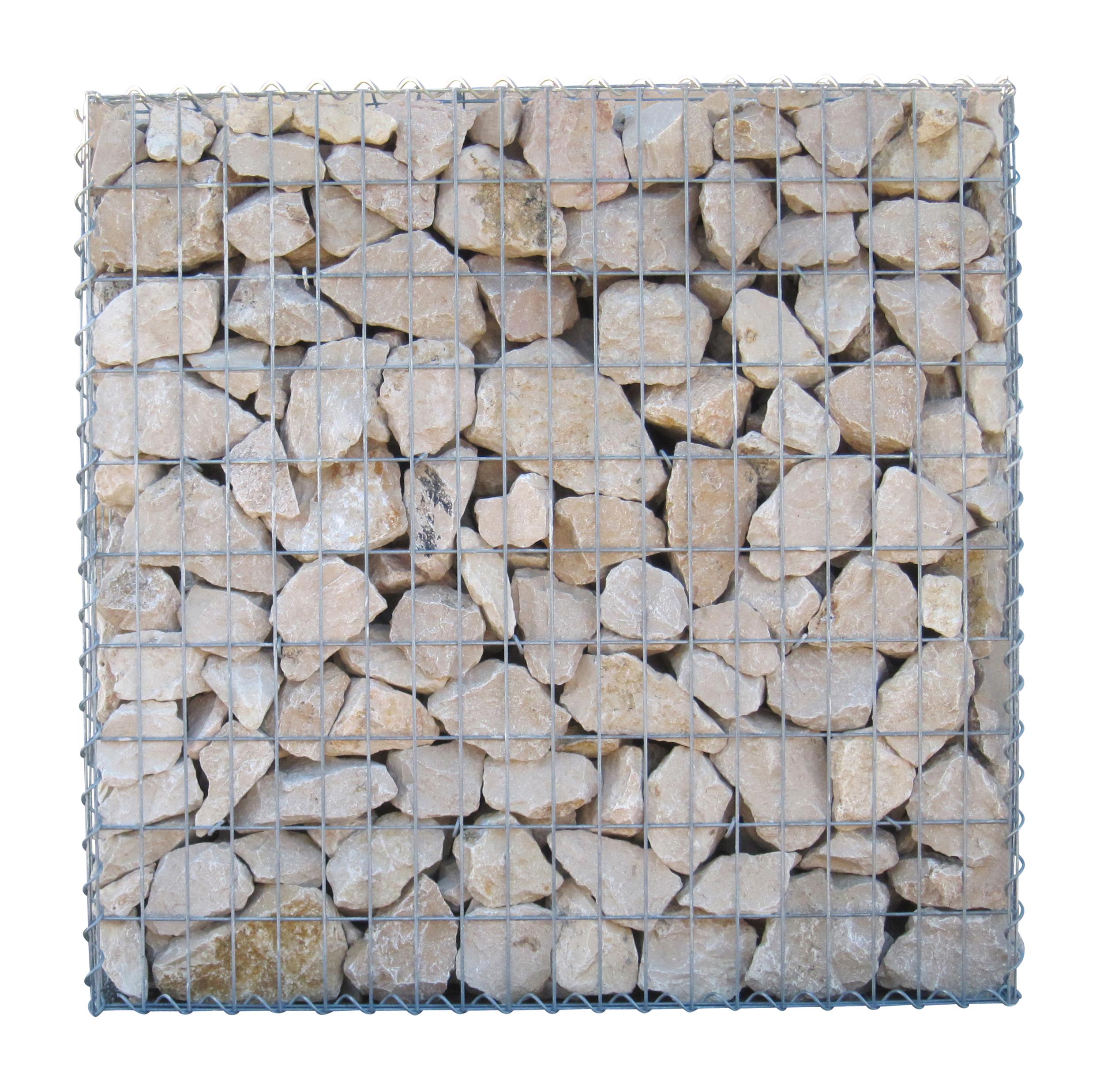 Gavión de acero galvanizado 100x100x30cm (LxAxP), malla 5 x 10cm, Anillo en C, jaula metálica para muro o jardín - 5
