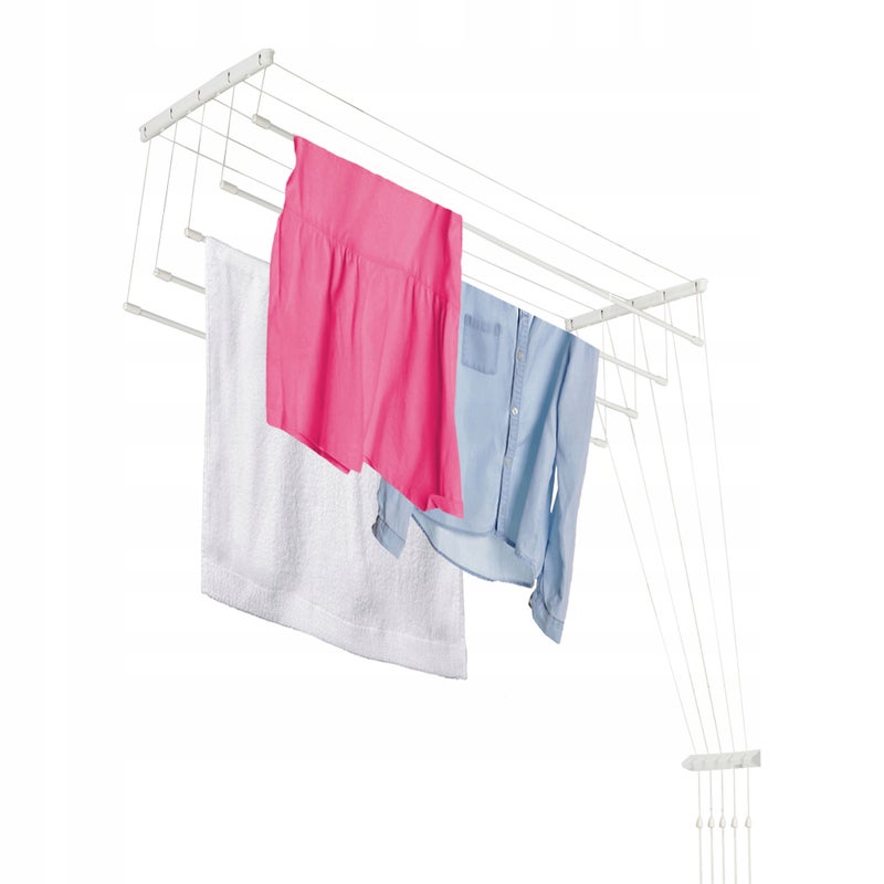 SUSZARKA NA PRANIE SUFITOWA ŁAZIENKOWA 5 PRĘTÓW 110cm WYTRZYMAŁA SOLIDNA