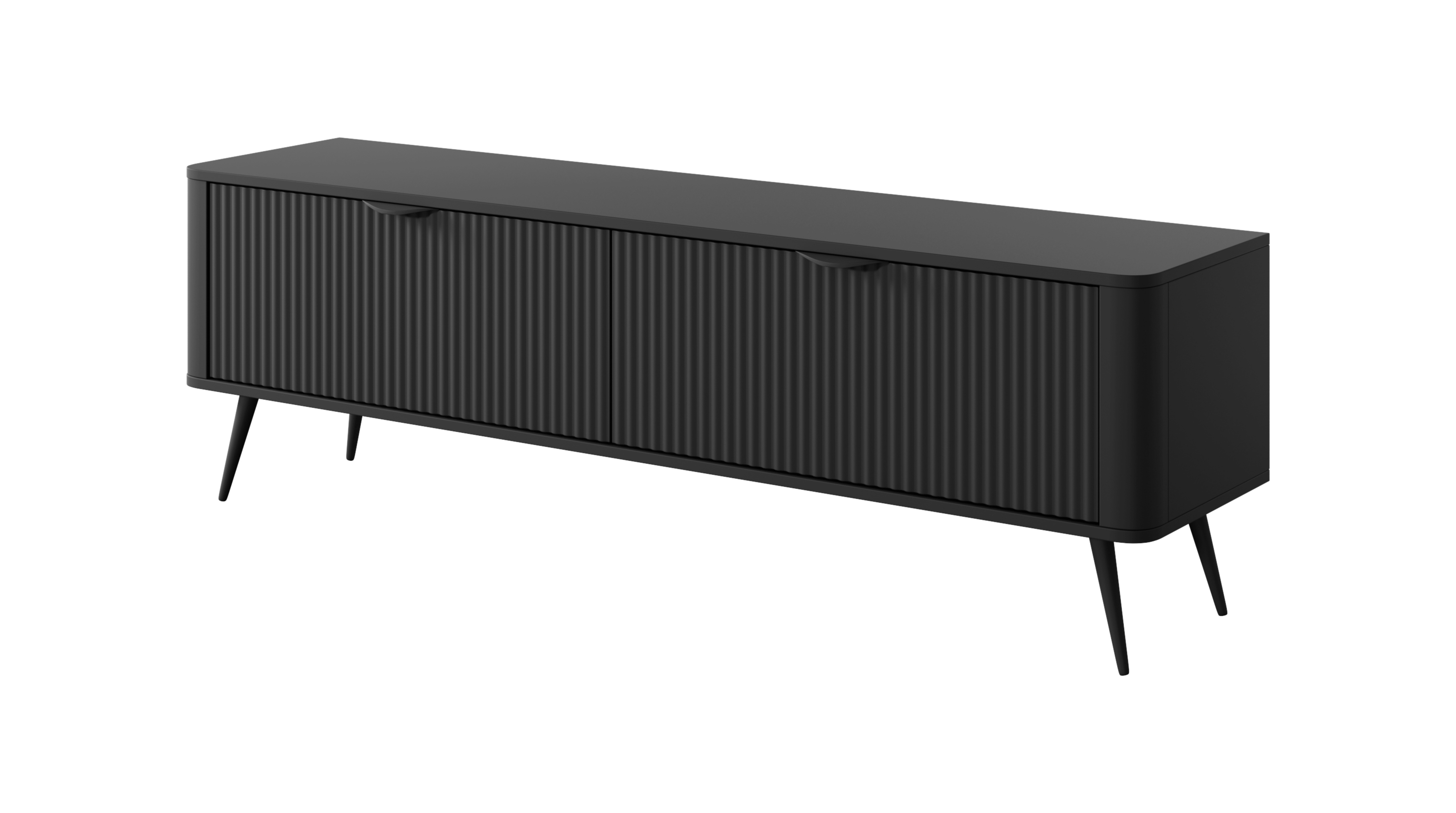 Stojak pod telewizor: czarny, 163,2 x 38 x 51,2 cm