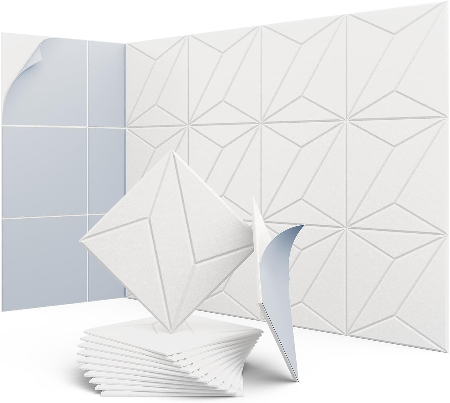 Zestaw samoprzylepnych paneli akustycznych wygłuszające wypełnienie poliestrowe panele ścienne dźwiękochłonne o wysokiej gęstości x x cm białe