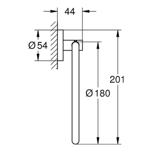 Anneau porte-serviettes chromé Essentials 40365001 Grohe - 6