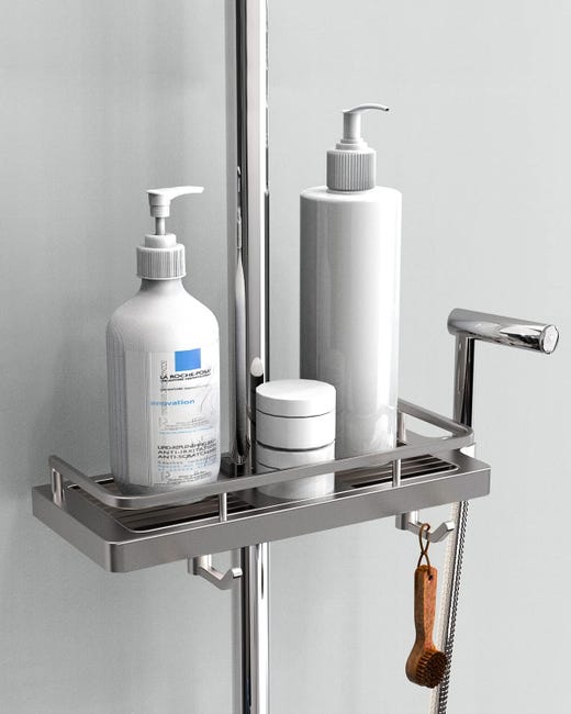 VirtuGro Porte Savon Douche à Tiroir - Support Savon Salle De Bain à Succion - Blanc - Garde Les Savons Au Sec