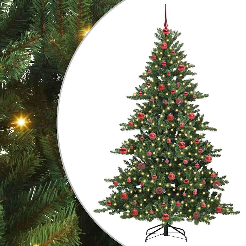 Sztuczna choinka z zawiasami z 300 diodami LED 180 cm PVC