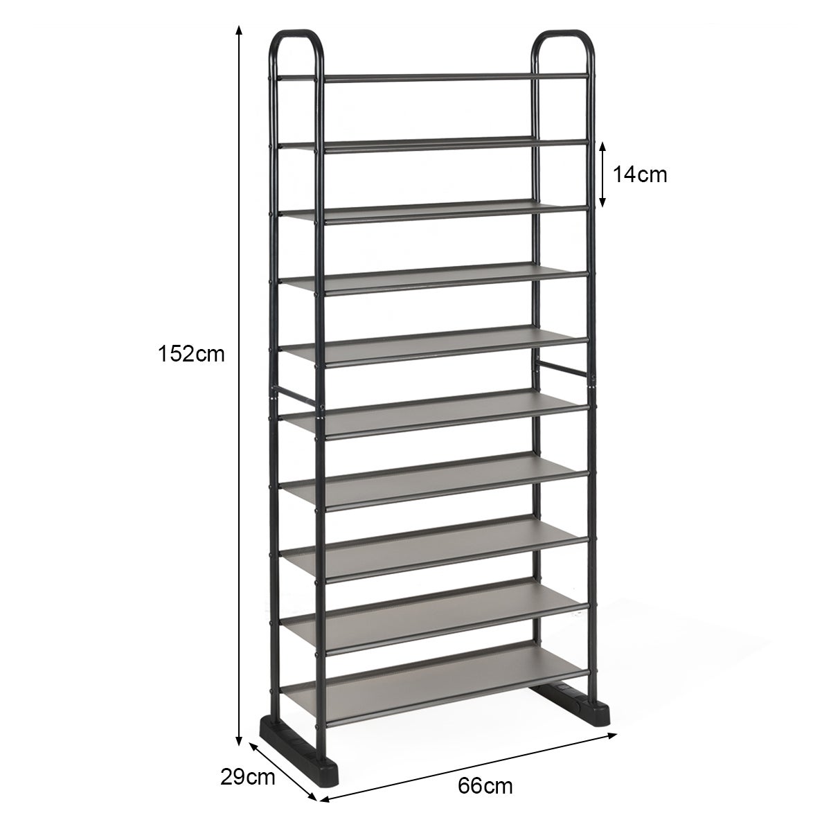 Étagère à Chaussures à 10 Niveaux, Rangement pour 50 Paires de Chaussures, Étagère Amovible - 3