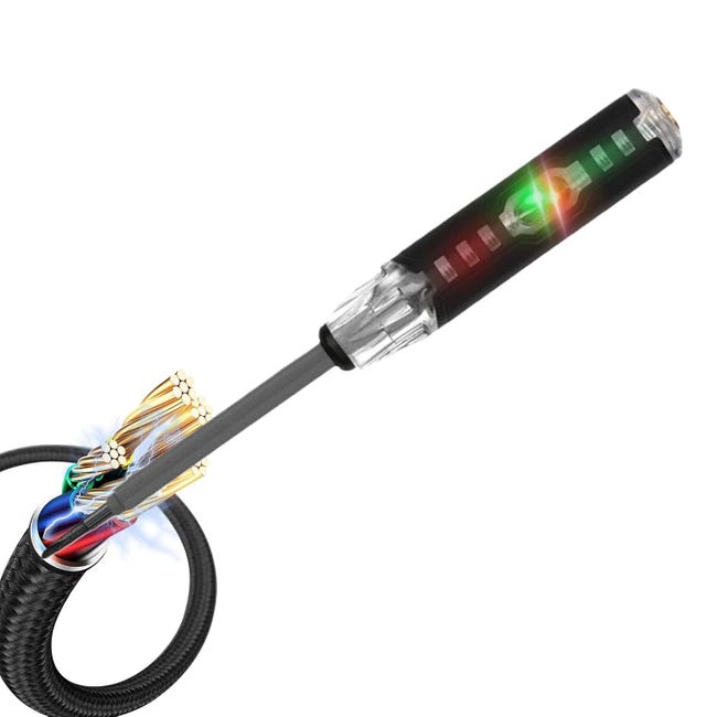 Długopis z próbnikiem napięcia – magnetyczny wykrywacz elektryczny 2 w 1, narzędzie do wkręcania śrubokrętem płaskim o wysokim momencie obrotowym | D