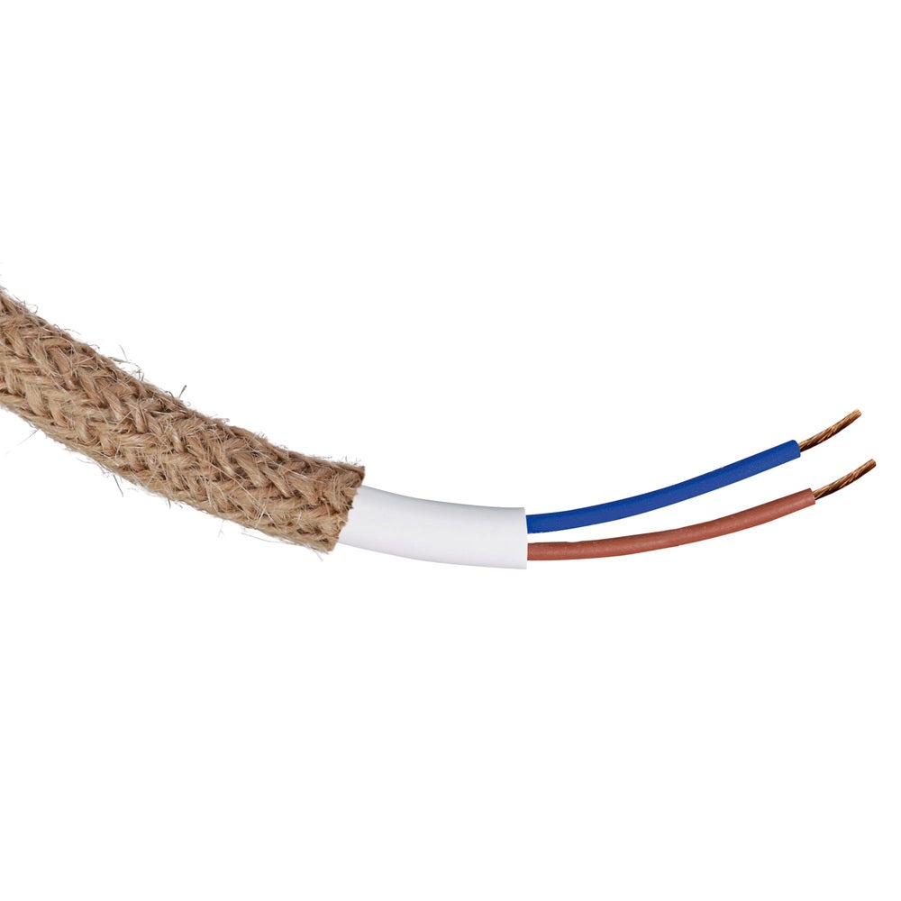 kit précablé, fil tissu rond en corde 2x 0,75MM2 avec interrupteur et fiche noir, longueur 1,5M - Tibelec - 4