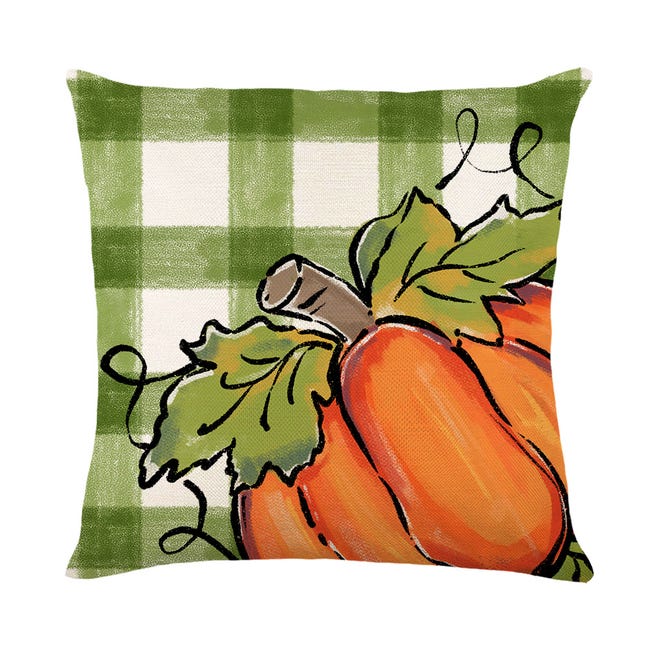 4 Federe Per Cuscini Autunnali GAGEC, 45x45 Cm, Zucca E Foglia D'acero – Cotone E Lino, Solo Fronte Stampato