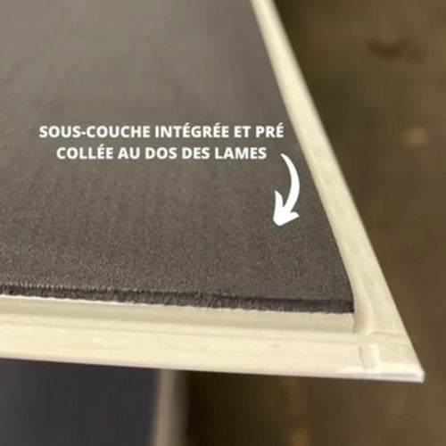 Sol PVC - Lames PVC clipsable avec sous couche intégrée- GARANTIE 20 ans -Ep. 5,5 mm- Clair nuance - Dimensions L 122 cm x l 23 cm - 7