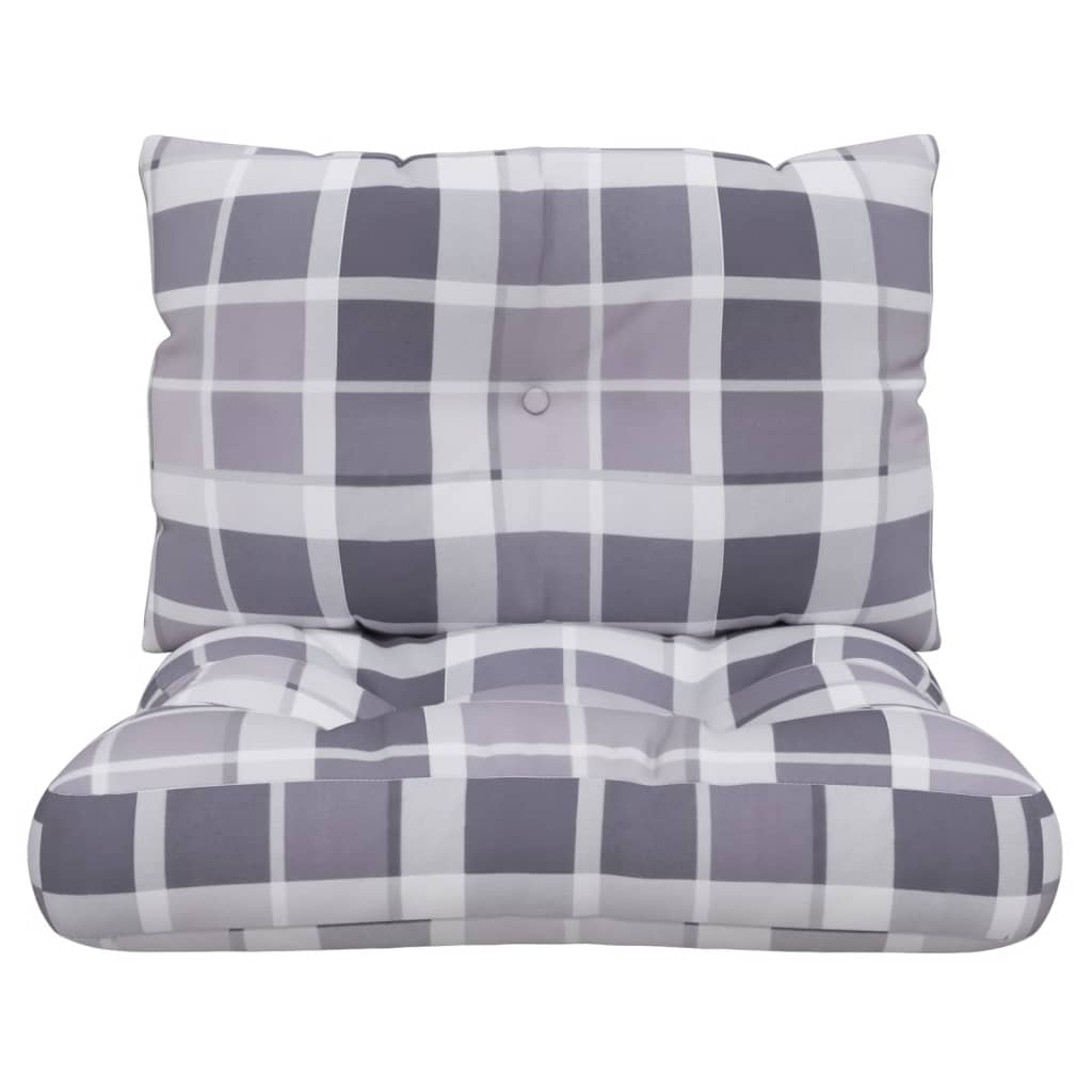 Maison Exclusive - Cojines para palets 2 unidades tela a cuadros gris - 5