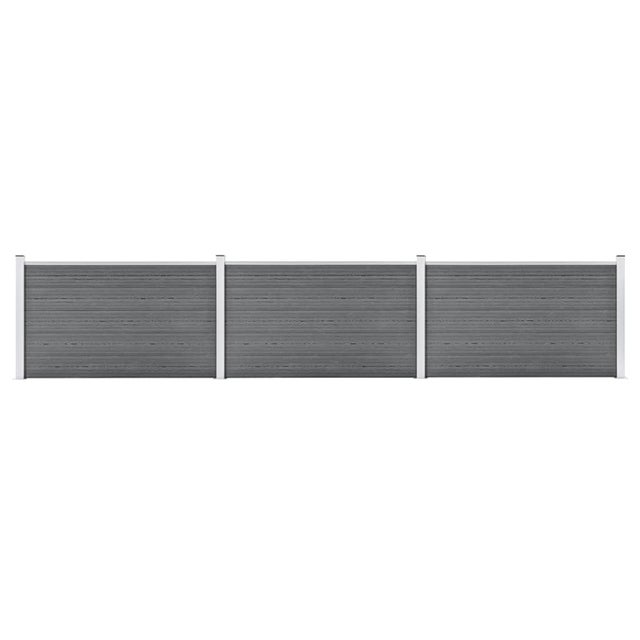 Ogrodzenie ogrodowe WPC, 526x106 cm, szare vidaXL