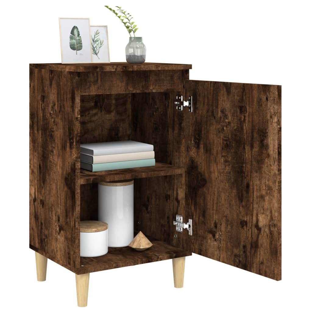 vidaXL Table de chevet chêne fumé 40x35x70 cm bois d'ingénierie - 4