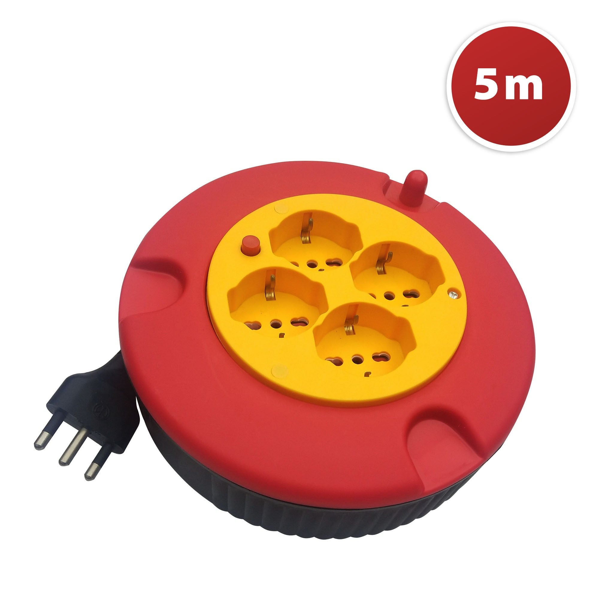 Enrouleur de câble domestique 4 prises, câble H05VV-F3G1.0MM2, 5M, CE - 4