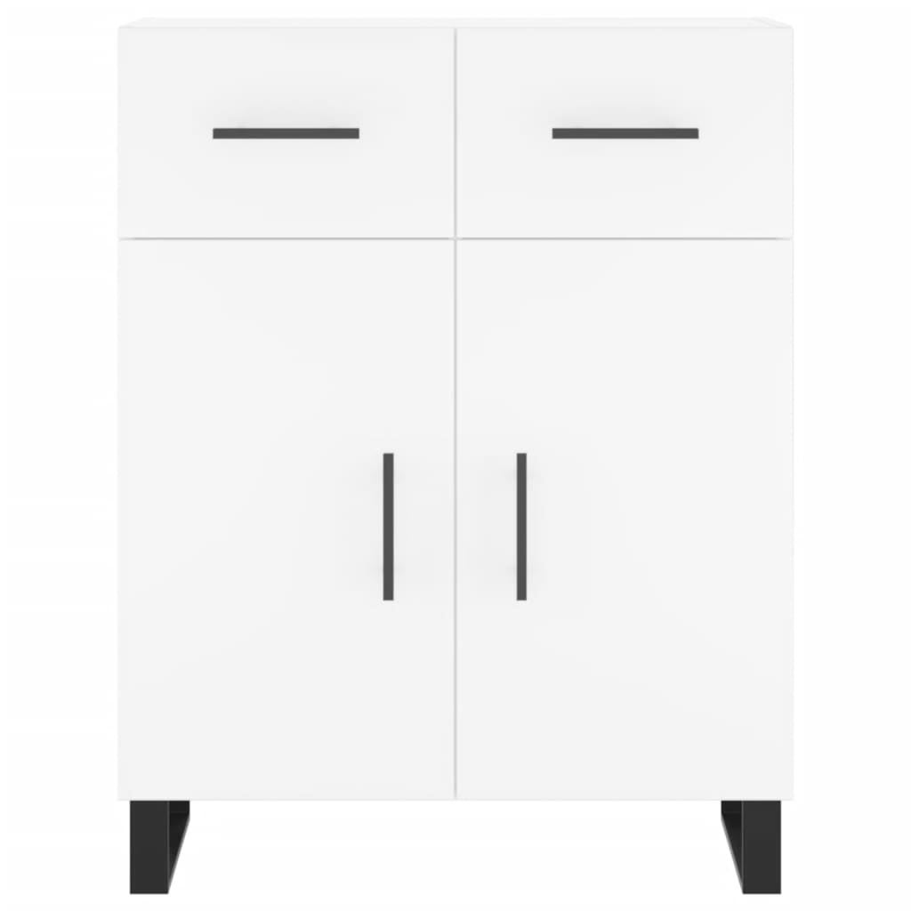 Buffet haut Blanc 69,5x34x180 cm Bois d'ingénierie - 8