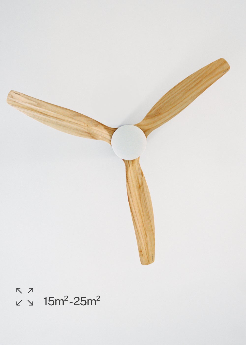 WIND CALM RATTAN M - Ventilador de teto 40W silencioso Ø132 cm com luz LED no corpo e lâmpada - Com luz - sem wifi - 5