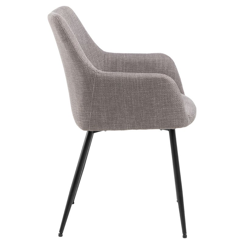 Lizzy krzesło stołowe z podłokietnikami tkanina jasnoszary brąz.