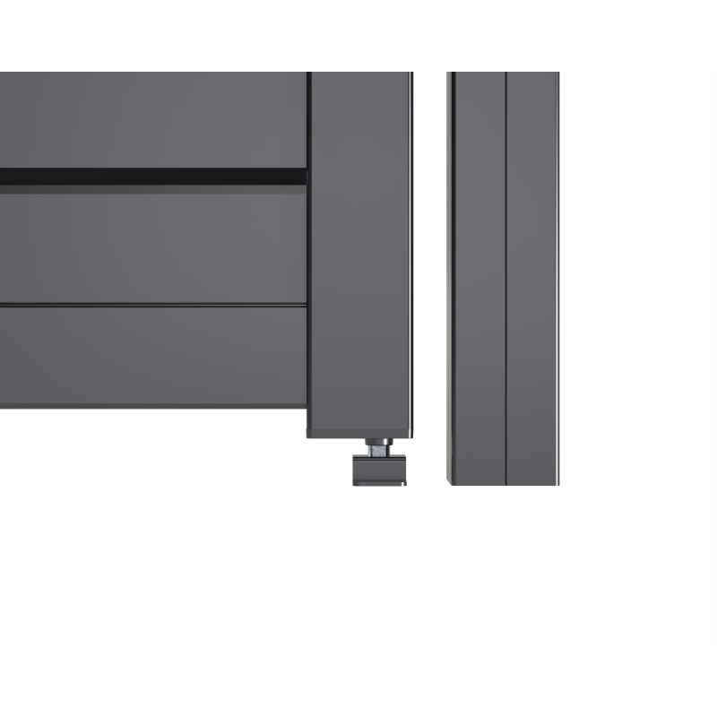 Portail battant Aluminium Persienne - Largeur 4m - Hauteur 1m75 – Gris anthracite - Prêt à poser - 5