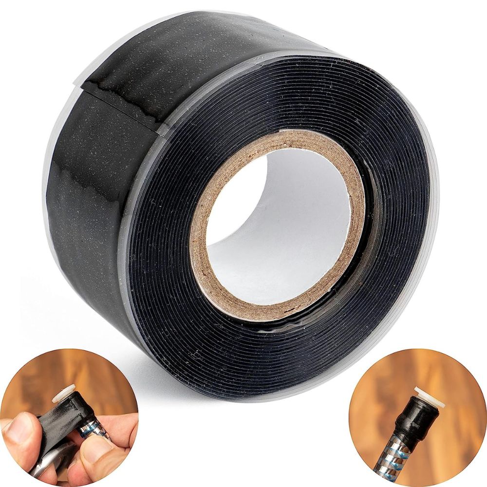 Ruban de réparation silicone isolant et auto-soudant, auto amalgamant, colmate les fuites, étirable et étanche aux UV, à l'air et à l'eau, conditions - 4